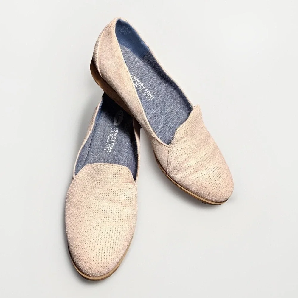 Dr. Scholls Dawned Womens 6.5 Blush Pink Perforated Memory Foam Loafers Flats